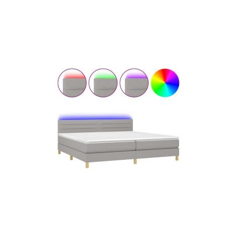 Sommier à lattes de lit matelas LED Gris clair 200x200 Tissu (1/5)