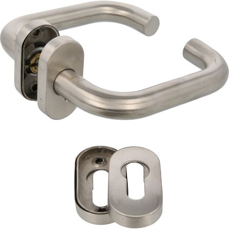 Poignée de Porte d'Intérieur en Acier Inoxydable 18/8, Sécurité et Design Élégant, Compatible Carré 8mm, Idéale pour Fenêtre PVC et Sommier, Acier Inoxydable (1/5)