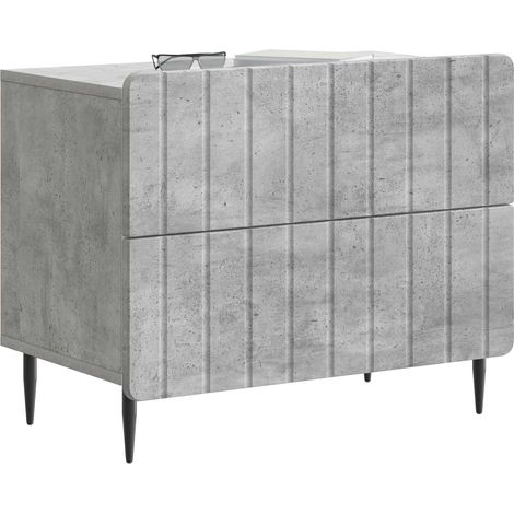 Maison Exclusive - Armadio da Notte Grigio Cemento 62 x 34,5 x 49,5 cm