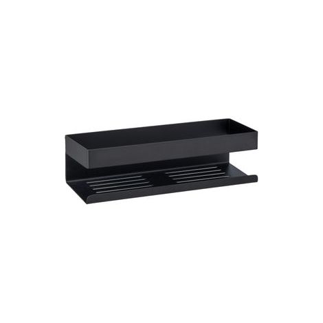 Tablette Murale Turbo-Loc® Genova Black, WENKO, Fixation Facile, Inox, 30x8x10,5 cm, Noir (1/4)