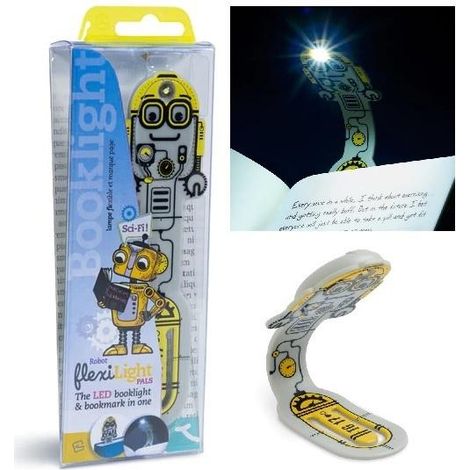 Lámpara robot gris Thinking Gifts - Marcapáginas LED flexible