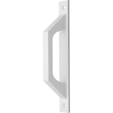 Poignée Porte Coulissante - Aluminium Blanc 198 x 25 x 40 mm - Pour Portes Intérieures Extérieures - Fixation Plaque Carrée - 1 Pièce