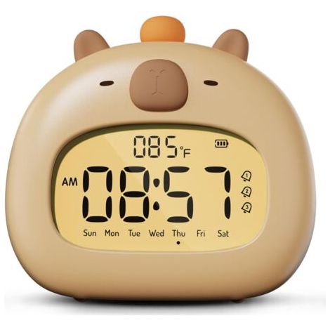 Nachtwecker für Kinder, digitaler Nachttischwecker von Capybara, einstellbare LED-Helligkeit, 3 Gruppen von lehrreichen Tag-Nacht-Alarmeinstellungen, geeignet für Kinder, Studenten und Jugendliche (1/5)