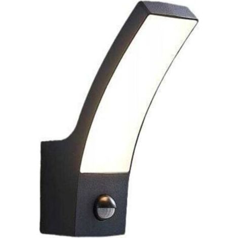 Aplique LED para fachadas con detector de movimiento PIR de 140°, 15 W, 1000 lm, sensor crepuscular, IP54 - para uso exterior, aplique de pared, iluminación