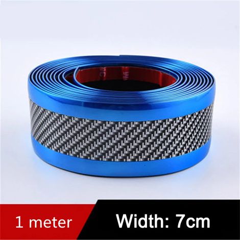(BLEU 7 cm) Autocollants anti-rayures en fibre de carbone pour voiture : protection de seuil de porte,film de protection pour pare-chocs,accessoires de décoration (1/3)