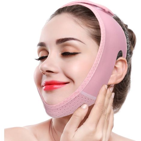 Masque amincissant visage, bandeau anti-double menton, ceinture minceur faciale pour perte de poids (1/5)
