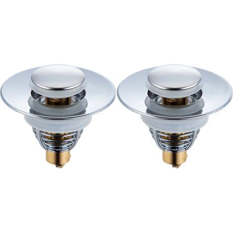 2 pack Bonde Lavabo Universel, Bouchon de Lavabo Pop-Up pour Baignoire, Cuisine, lavabo (Orifice de vidange 32-42mm) (1/2)