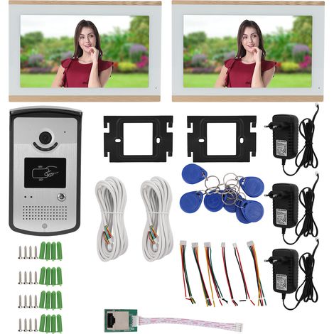 Sonnette vidéo WiFi avec détection de mouvement, déverrouillage à distance, message visiteur, vision nocturne, interphone bidirectionnel pour Tuya, 100-240V prise UE (1/5)