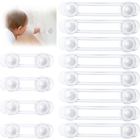 Door and window safety locks, child safety locks for home use (4 short parts + 8 long parts)
