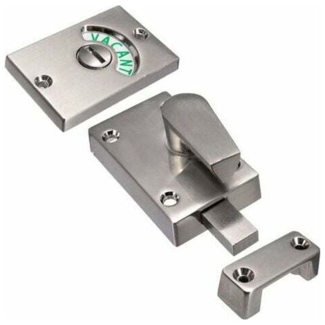 Verrou à bouton-poussoir avec indicateur de présence – Verrou de salle de bain – Installation facile – Résistant à l'usure – Nickel satiné (1/5)