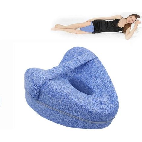 Oreiller en mousse à mémoire de forme pour sciatique, dos, hanches, articulations, jambes - MTEVOTX - Bleu (1/4)