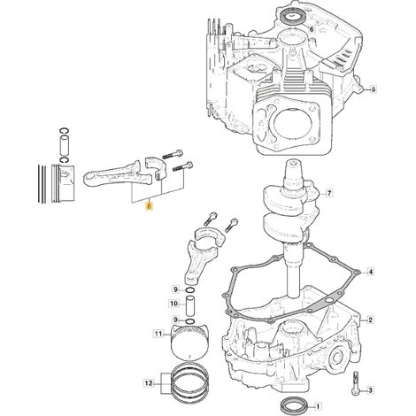 ORIGINAL STIGA motor biela TRE 635V tractor de césped 118551554/0