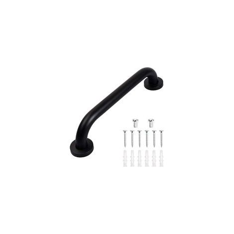 Barra de apoyo para baño, antideslizante, para ducha, apta para personas mayores, baños y cocinas, 30 cm (negra). (1/4)