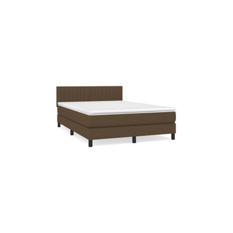 Sommier à lattes de lit avec matelas Marron foncé 140x200 (1/5)