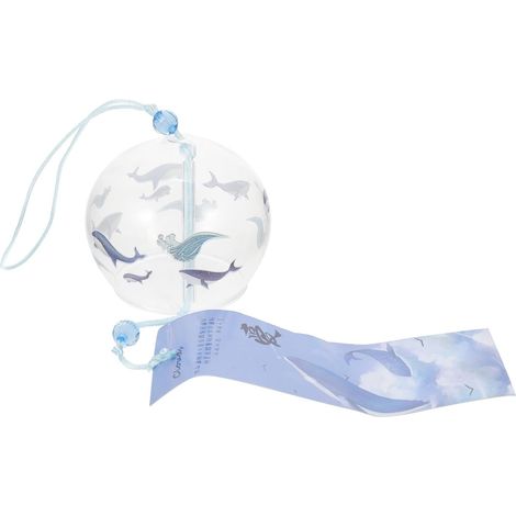 Japanisches Glas Windspiel mit hängender Glaskugel für