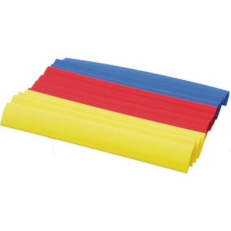 Schrumpfschlauch-Set, L=125 mm, Schrumpfung 9,5–4,8 mm, Schrumpfverhältnis 2:1, 12 Stück