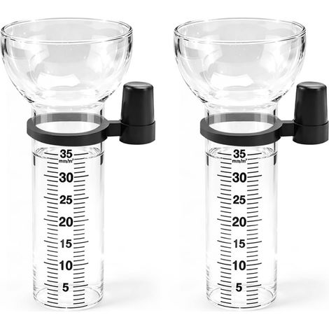 Lot de 2 Pluviometre Exterieur Jardin Pluviomètre avec Échelle Incluse de 1 à 35 mm Pluviomètres Résistants au Gel Une Mesure Précise des Précipitations pour La Cour De Jardin (1/5)