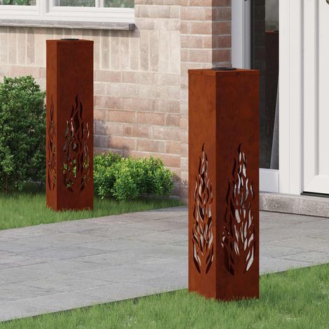Solar LED Weg Licht 2 pcs Rostig Wetterfeststahl
