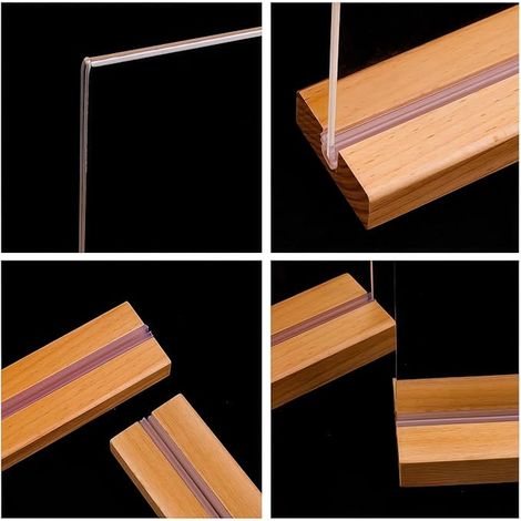 supports panneau d'affichage en bois acrylique A4 pour affiches, menus en plexiglas - Pour bureau, magasin, restaurant. (1/3)