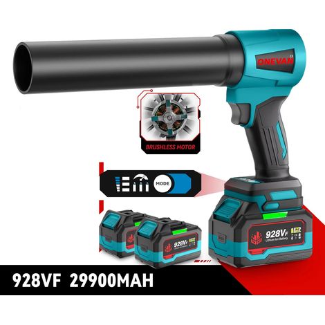 Souffleur de feuilles sans fil 4000 W, alimenté par batterie, pour jardin et voiture (2 batteries + 1 chargeur) (1/5)