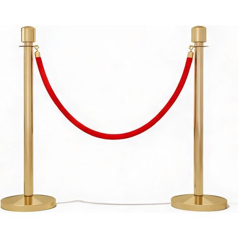 Barrière de Séparation 2 Postes Acier Inoxydable et Cordes (1/5)
