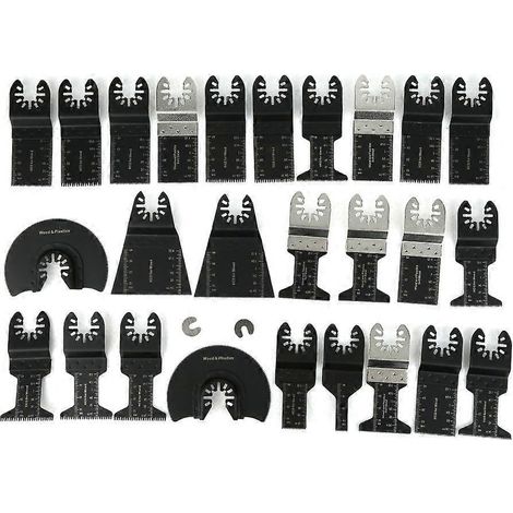 Ensemble de 28 accessoires pour lames de scie oscillante, pièces de travail du bois, acier à haute teneur en carbone, multifonctionnel