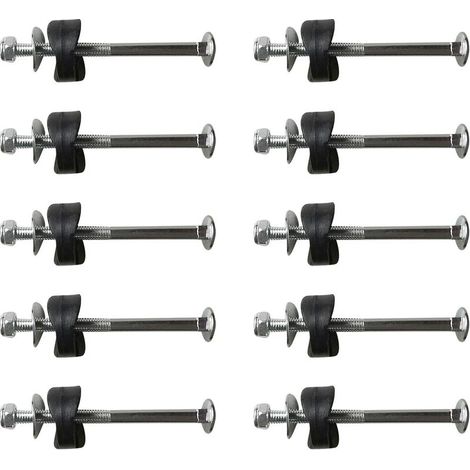 QAZQA 10PCS Kit de Fixation pour Trampoline Stabilité De Saut en Acier Galvanisé De Trampoline Vis De Fixation De Tuyau en Acier De Trampoline pour Enfants Jardin Diamètre 6mm Longueur Totale 77mm