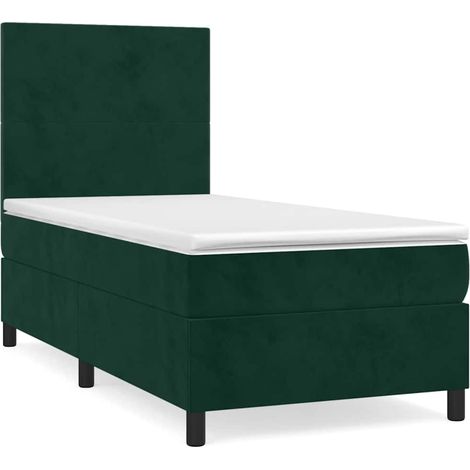 Maison Exclusive - Cama box spring con colchón terciopelo verde o (1/5)