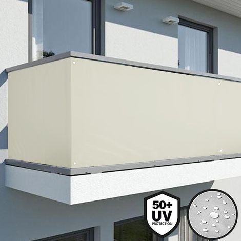 Telo Copertura Frangivista Frangivento Ringhiera Protezione Vento Balcone Beige (1/5)