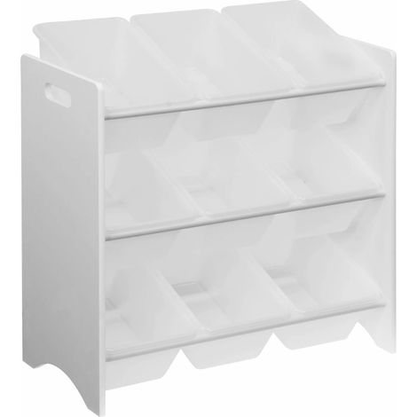 Children's toy storage unit with 9 baskets, Tobias, White, 64x29.5x60 cm (1/5)