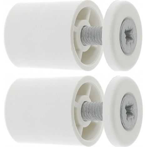 – Lot de 2 butées d'arrêt de lame finale de volet roulant ronde 25mm Ø22mm en PVC – Installation facile avec rondelle et vis – Blanc (1/3)