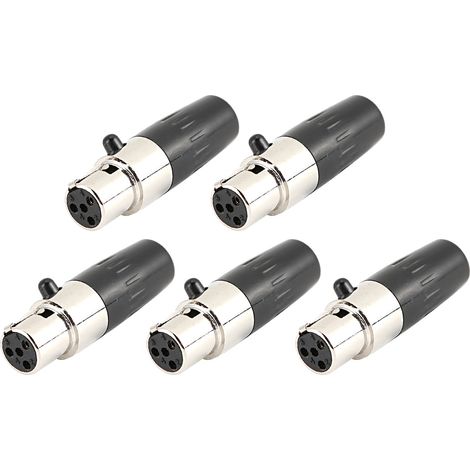 Lot de 5 connecteurs audio mini XLR femelles à 4 broches pour microphone (1/5)