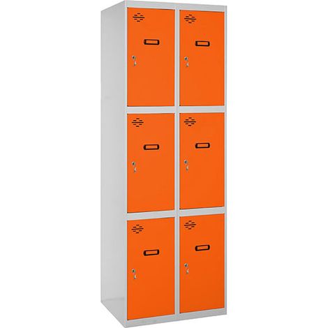 Taquillas metálicas SIMONLOCKER (180x60x50cm) GRIS Y NARANJA (1/5)