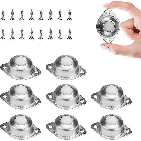 Set mit 8 Nylon-Kugellagerrollen, 360° drehbar, mit M516 mm Schrauben. Geeignet für Sofas, Präsentationsständer, Transportwagen, Regale, Roller und Kabinen. (1/5)