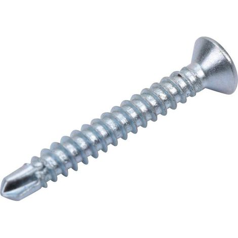 M4.2 Vis Autotaraudeuse Vis à Tête Plate en Métal Jeu de Vis de Queue de Forage Boulons pour Fixation de Tôle(M4.2  32(100PCS))-INHHUB (1/4)