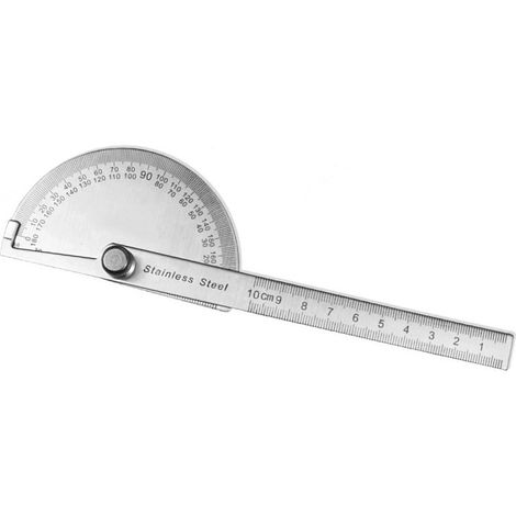 Rapporteur en acier inoxydable, règle d'angle à 180 degrés, bras réglable, outil de mesure pour le travail du bois (1/5)