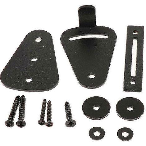Quincaillerie de verrouillage de porte coulissante en acier pour porte et portail-Black (1/5)