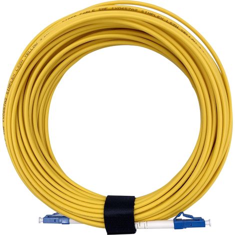 Elfcam® - Cable a Fibre Optique LC/UPC a LC/UPC Simplex Monomode 9/125um, Jarretiere Optique LSZH (40M) (1/5)