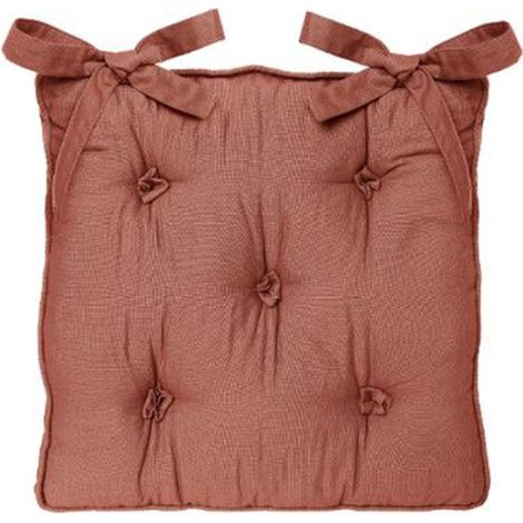 Galette de Chaise "5 Boutons" 40x40cm Terracotta (1/3)