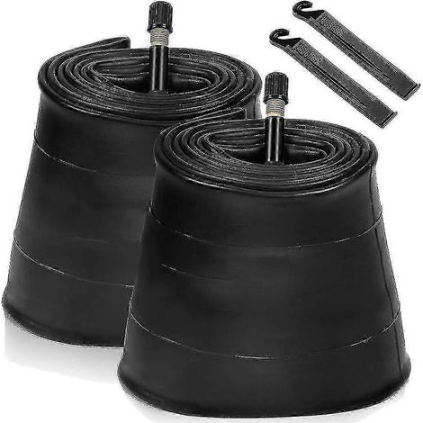Lot de 2 chambres à air 20x4.0 pour fat bike avec valve AV 32 mm et 2 démonte-pneus inclus pour route/VTT/électrique (1/5)