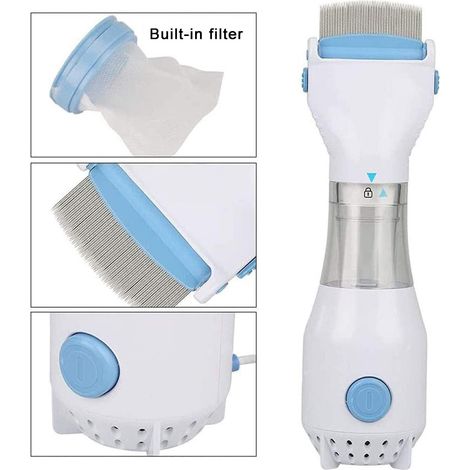 Peigne anti-puces électrique, aspirateur pour animaux avec filtre électrique, nettoyeur de poils, outil professionnel pour l'élimination des puces (1/5)