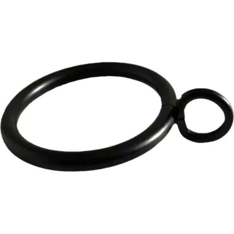50 anneaux pour rideaux en métal noir, diamètre intérieur 45 mm, compatibles avec tringles et barres horizontales – idéaux pour suspensions de rideaux classiques et modernes (1/4)