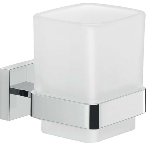 Sapho Gedy Elba - Soporte para cepillo y pasta de dientes, cristal esmerilado, cromado A01013 (1/5)