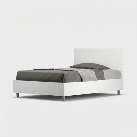Cama de plaza y media 120x200 con almacenamiento y cabecera alta Demas