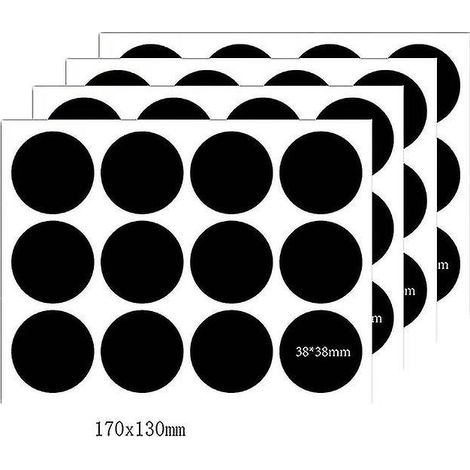 Lot de 20 étiquettes autocollantes rondes de 38 mm - Noires (1/2)