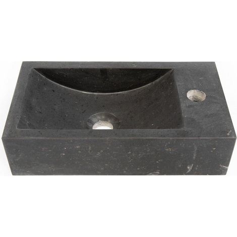 Saniclass Noche Lave-mains 40x22cm pierre naturelle foncé Noir