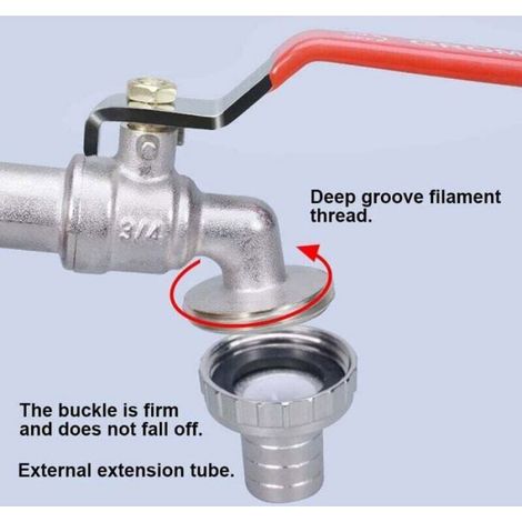Robinet Découlement IBC - Filetage Femelle 3/4 Pouces - Adaptateur S60X6 - Pour Cuve 1000 L - Résistant Au Gel (1/4)