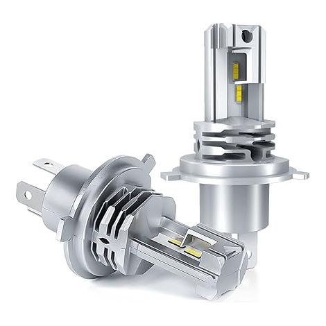 Bombilla LED H4, blanca 6500K, para kit de conversión de faros delanteros de luz alta/baja de coche de 12V-24V. (2 piezas de 9cm, 9.5cm y 5.5cm) (1/5)