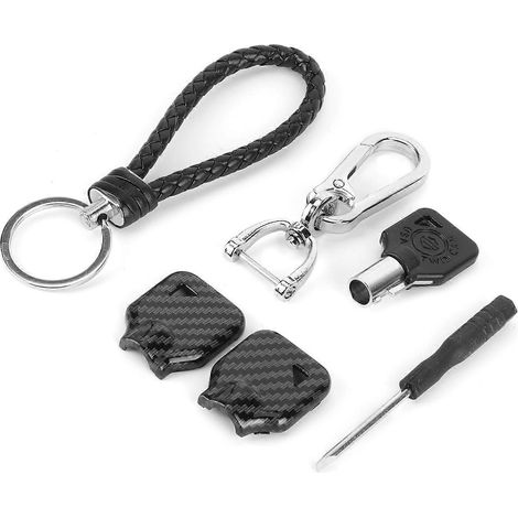 Clé de remplacement pour moto, vierge, avec coque style fibre de carbone, pour sacoche de réservoir latérale ou de selle arrière. (1/4)