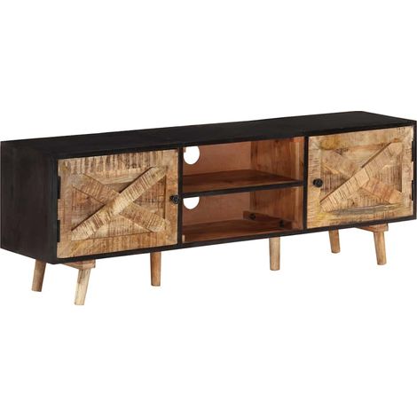 Meuble TV-Banc TV-Meuble Télé 140x30x46 cm Bois de manguier brut et d'acacia massif 448569 (1/5)